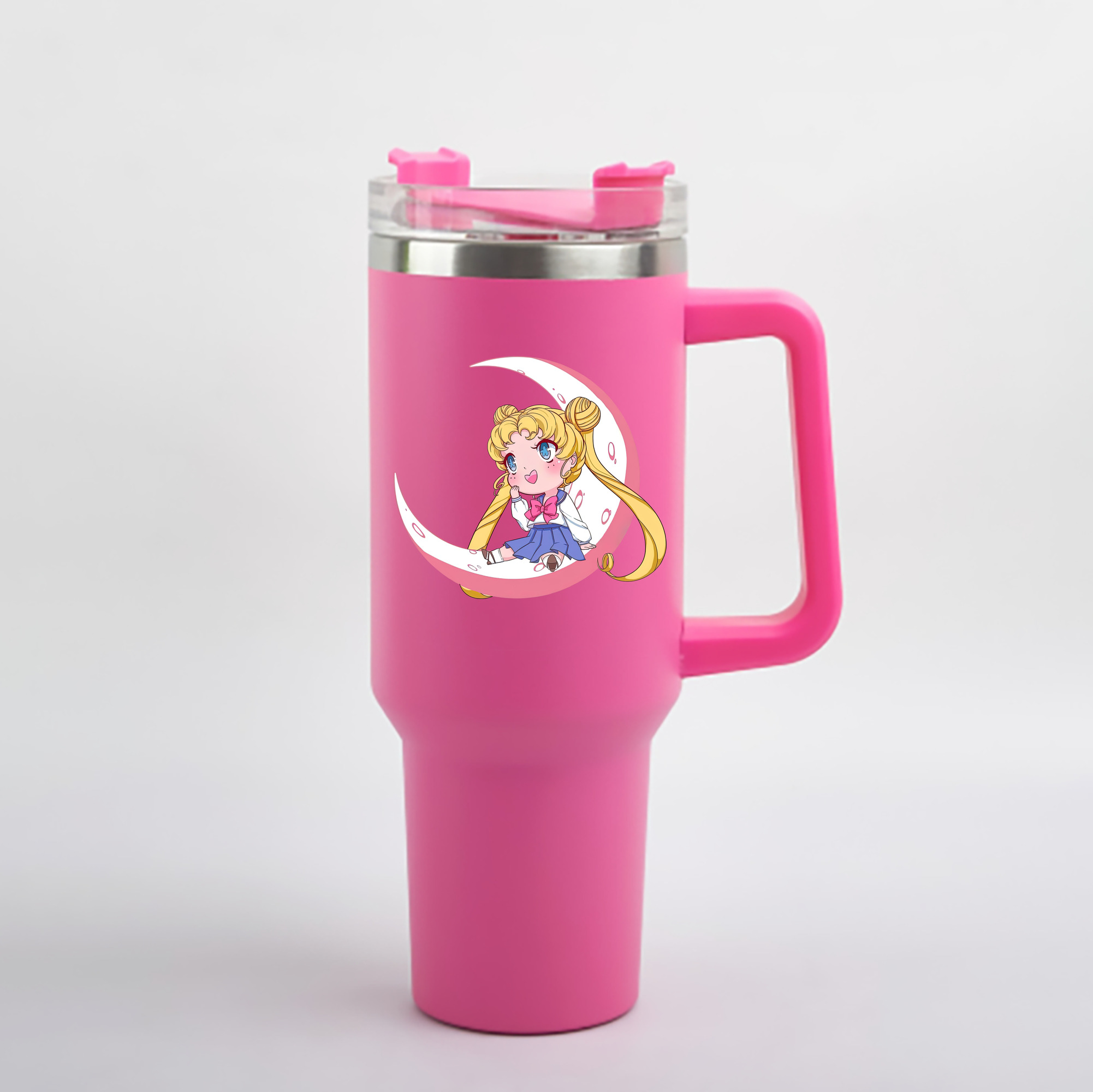 （画像用） 美少女戦士セーラームーン 愛野 美奈子 あいの みなこ Sailor Moon Aino Minako 1200mL車用タンブラー - クリスタルステッカー（プラスチックストロー付き）